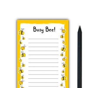 Busy Bee Cute Magnetic Notepad/lista rzeczy do zrobienia/bloczek list/prezent świąteczny/Dzień Matki/bloczek zrywanych kartek/artykuły papiernicze/miłośnik list/wyprodukowano w Wielkiej Brytanii