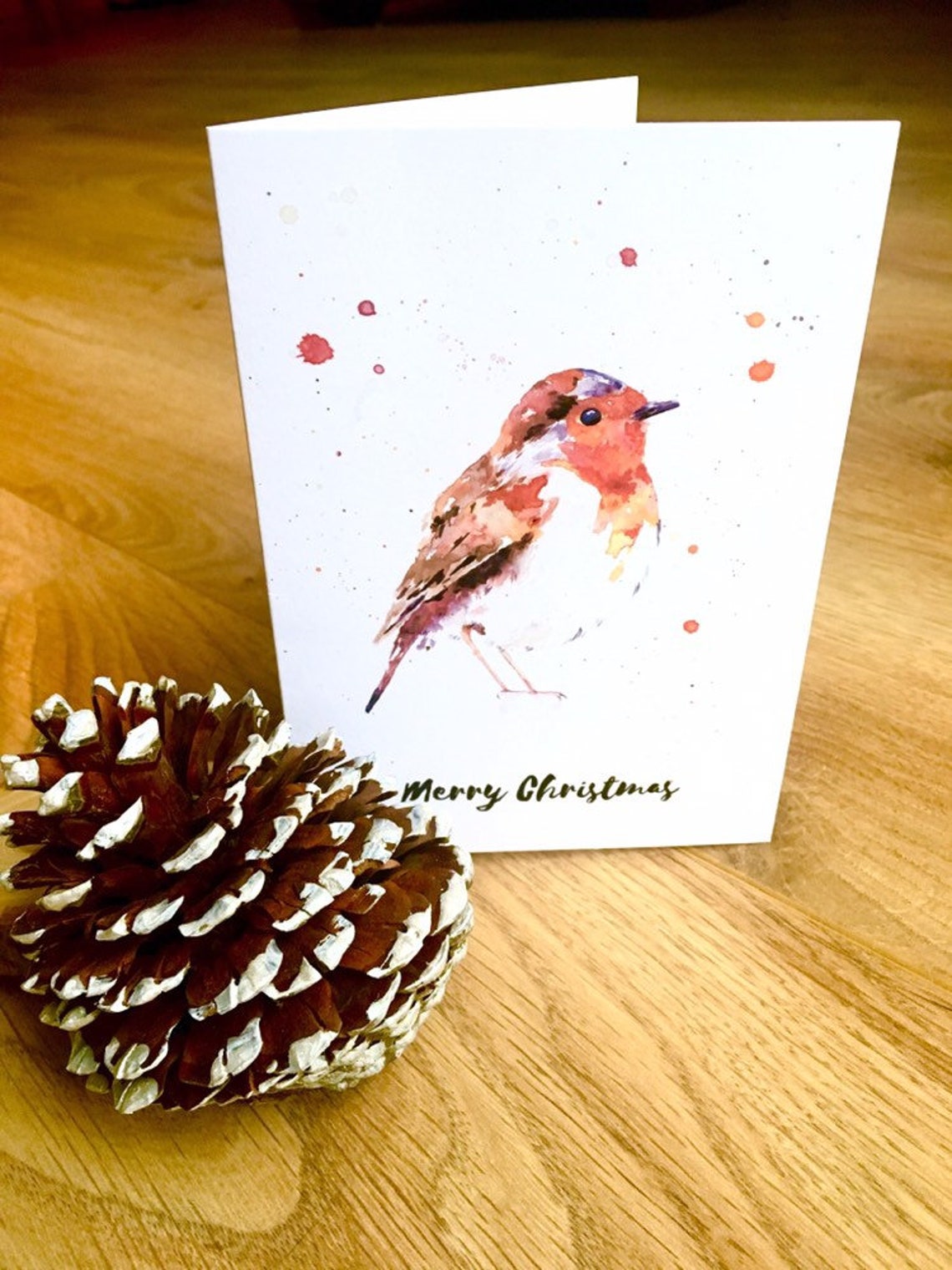 Watercolour Robin Christmas Cards- Pack of 6 or Individual Cards - Etsy