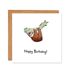 Feliz Aniversário Cartão Preguiça aniversário/Eu te amo/Eu gosto de você - Pacote de 6 ou Cartões Individuais