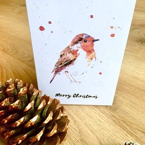 Watercolour Robin Christmas Cards- Pack of 6 or Individual Cards - Etsy