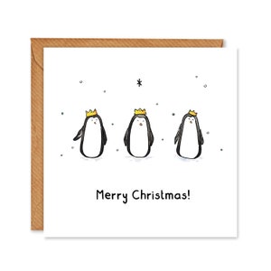 Tarjetas de Navidad Cute Penguin (Feliz Navidad)- Paquete de 6 o tarjetas individuales