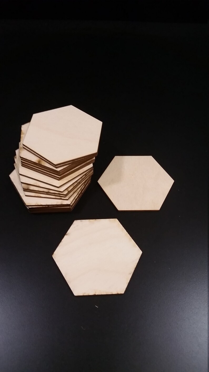 20 1 8 Thick Wooden Catan Blank Hex Tiles Image 0