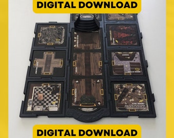 3d print Design File for interlocking Betrayal at House on the Hill Tile Holders