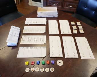 Laser cut Wooden Yakitori Game for 2-5 players designed by Benjamin Sperling