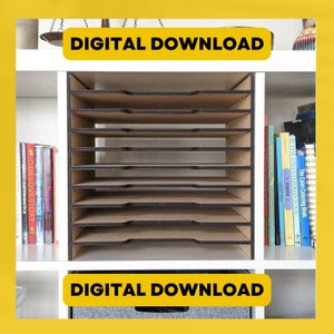 Design File for Glowforge, Kallax 10 Slot Paper Cubby for Laser cutter