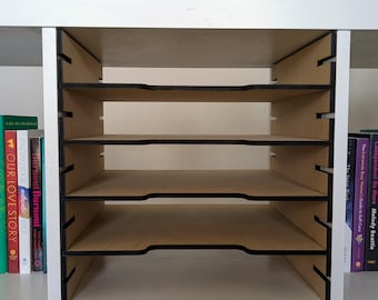 Kallax 5 Slot Paper Cubby, Birch, Black, Natural MDF, or White