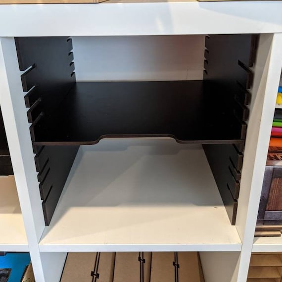 Black MDF 1 Shelf Kallax Adjustable Insert Etsy