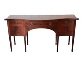 Smith Watson Inlaid Flame Mahogany Federal Style Sideboard Buffet