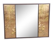 LaBarge Églomisé Reverse Painted Hollywood Regency Chinoiserie Wall Mirror