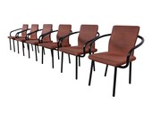 Ettore Sottsass for Knoll Mandarin Armchairs, Set of Six