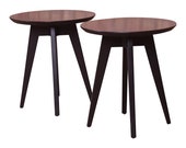 Jens Risom for Knoll Mid-Century Modern Black Lacquered Side Tables, Pair