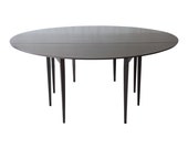 Edward Wormley for Dunbar Mid-Century Walnut Oval Drop-Leaf Dining Table