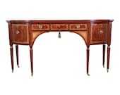 Baker Furniture Stately Homes Sheraton Bow Front Inlaid Mahogany Sideboard
