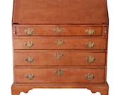 18th Century Early American Chippendale Cherry Wood Drop-Front Secretary Desk