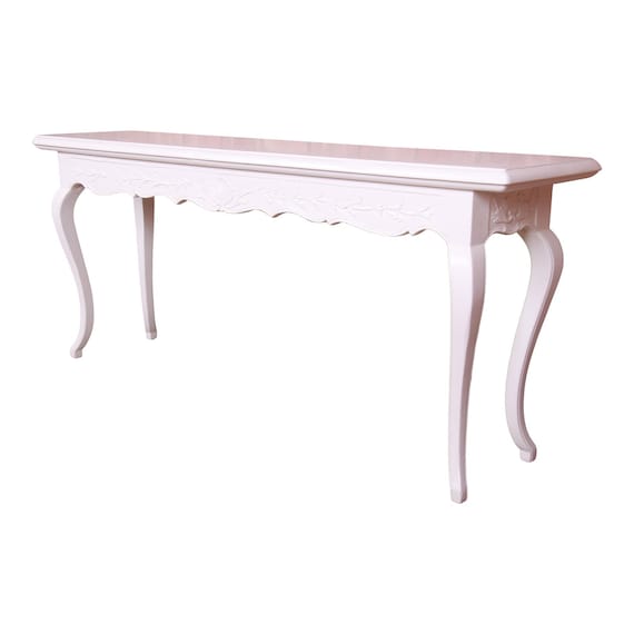 Italian Provincial White Lacquered Console or Sofa Table Newly