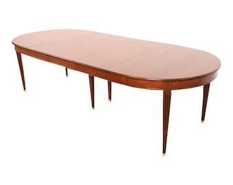 Kindel Furniture French Regency Louis XVI Cherry Wood Extension Dining Table, Newly Refinished