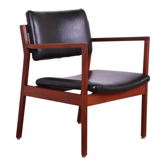 Jens Risom Style Mid Century Modern Sculpted Walnut Lounge Australia Jens Risom Style Mid Century Modern, Jens Risom Chair Australia