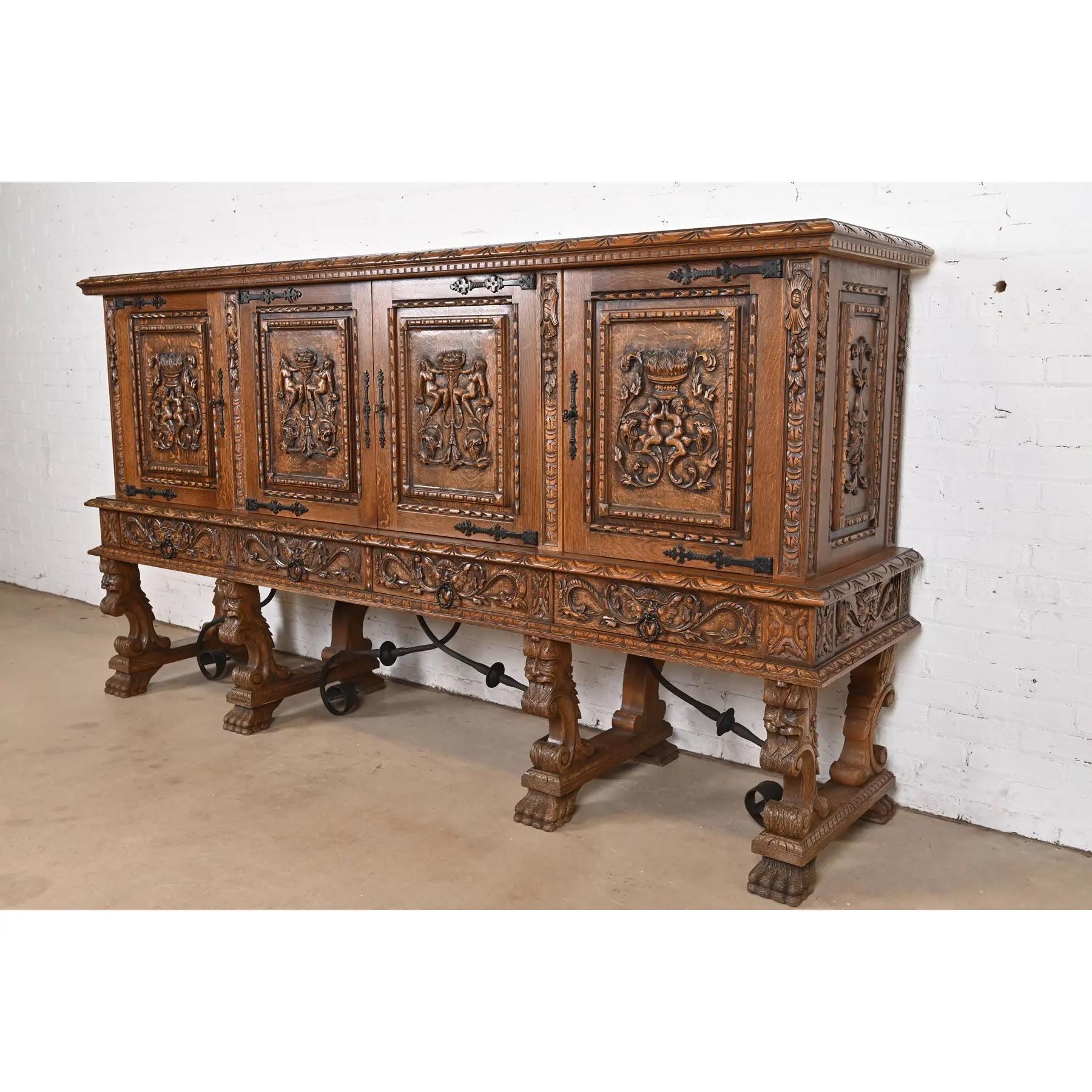 R. J. Horner Style Renaissance Revival Monumental Ornate Carved