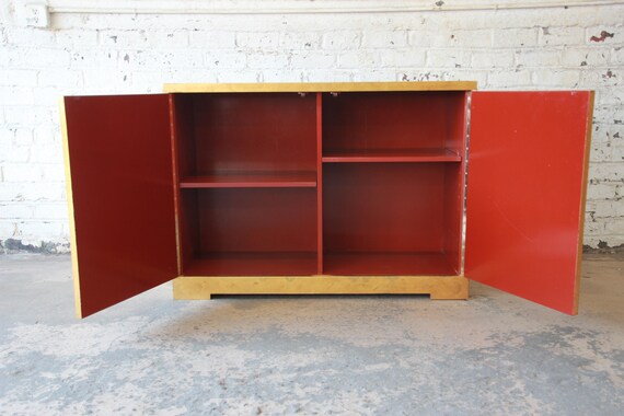 Barbara Barry For Baker Furniture Diamond Gold Leaf Cabinet Or Etsy