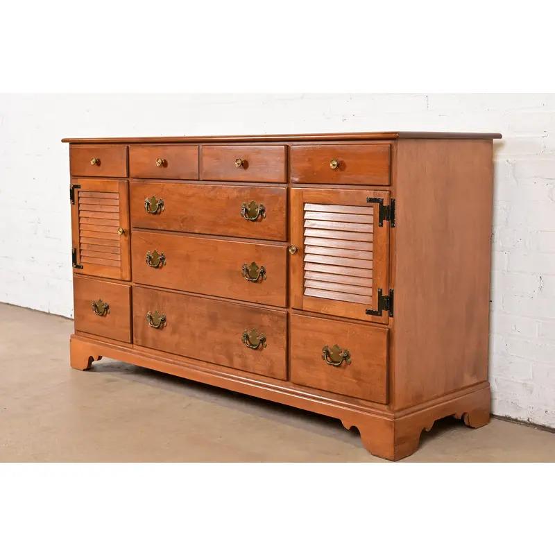Ethan Allen American Colonial Solid Maple Dresser or Credenza