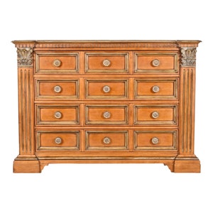 Century Furniture Italian Neoclassical Maple and Parcel Gilt Dresser Chest