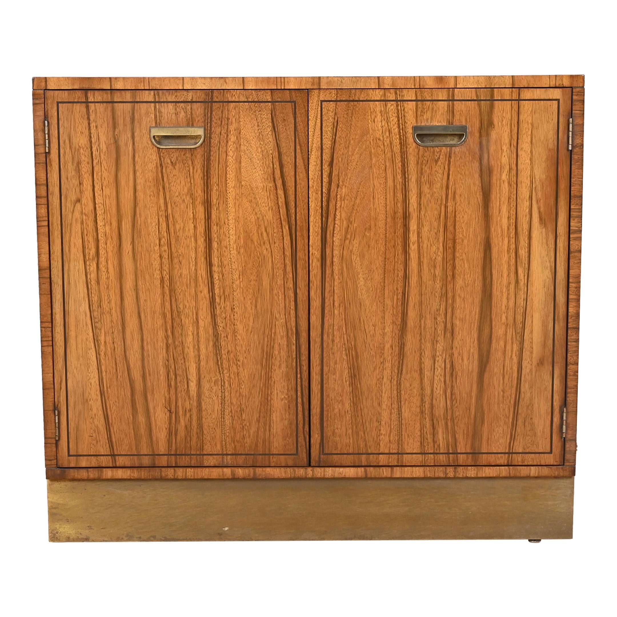 Baker Furniture Mid-Century Modern Campaign Rosewood Bar Cabinet, Circa 1960s