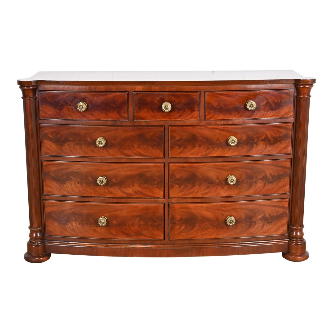 Henredon Empire Flame Mahogany Bow Front Chest of Drawers Etsy