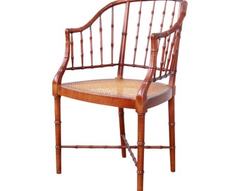 Baker Furniture Faux Bamboo and Cane Regency Armchair, 1960s