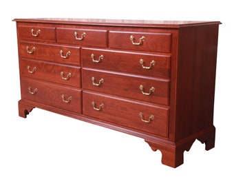 Ethan Allen Georgian Cherry Wood Dresser, Newly Refinished