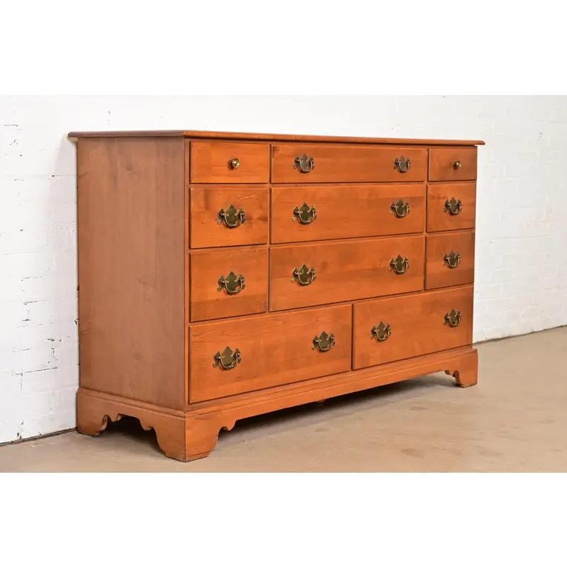 ETHAN ALLEN / イーセンアーレン｜5段チェスト｜US Vintage Ethan Allen American Colonial Solid Maple Eleven-drawer Dresser or