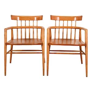 Paul McCobb Planner Group Solid Maple Spindle Back Armchairs, Pair