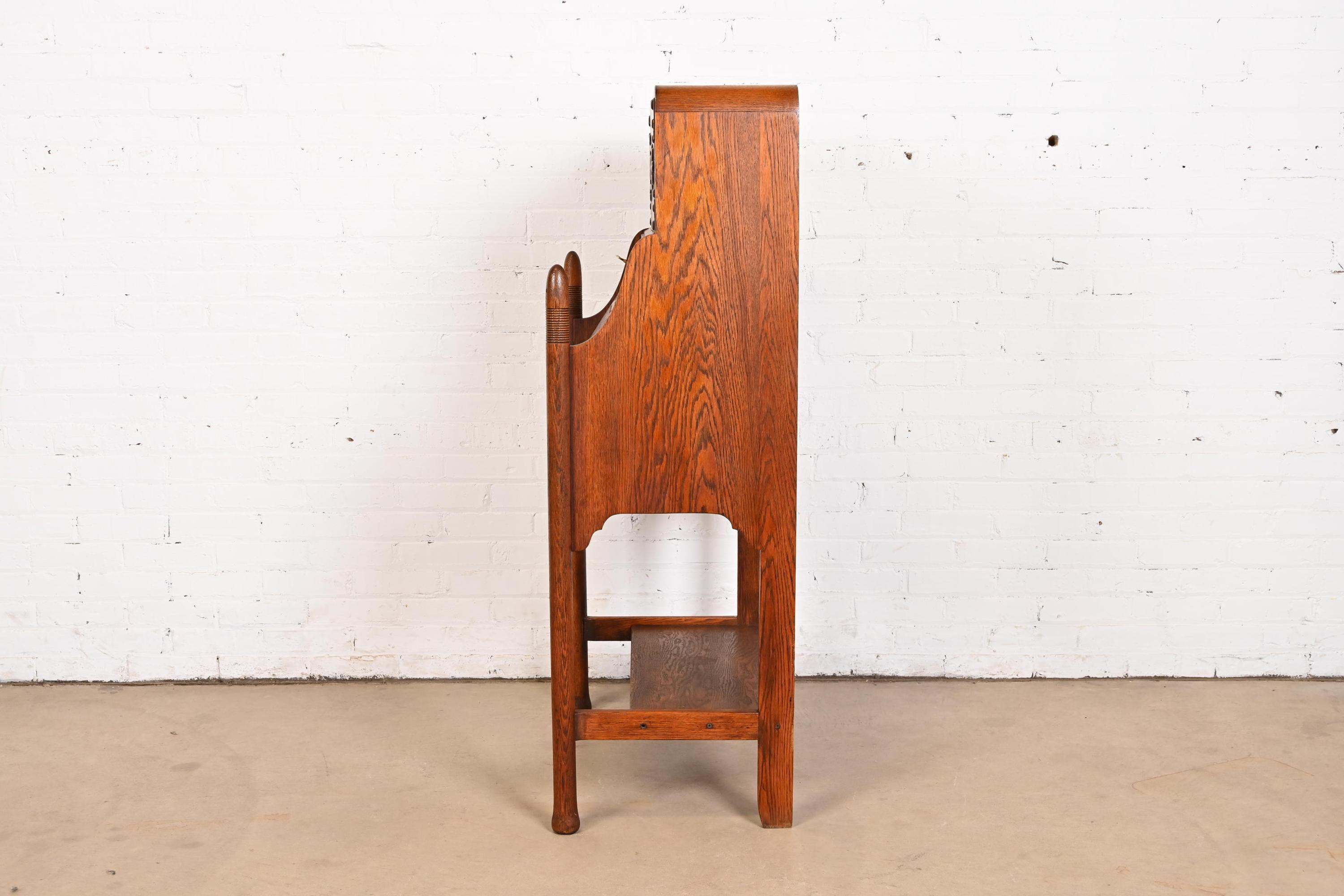 SUMMER SALE❗️ ビンテージ ドロワー デスク　カウンター　剥離 R. J. Horner Style Antique Victorian Carved Oak Slant Front