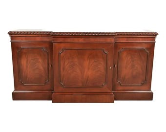 Baker Furniture Historic Charleston Georgian Flame Mahogany Breakfront Sideboard or Bar Cabinet