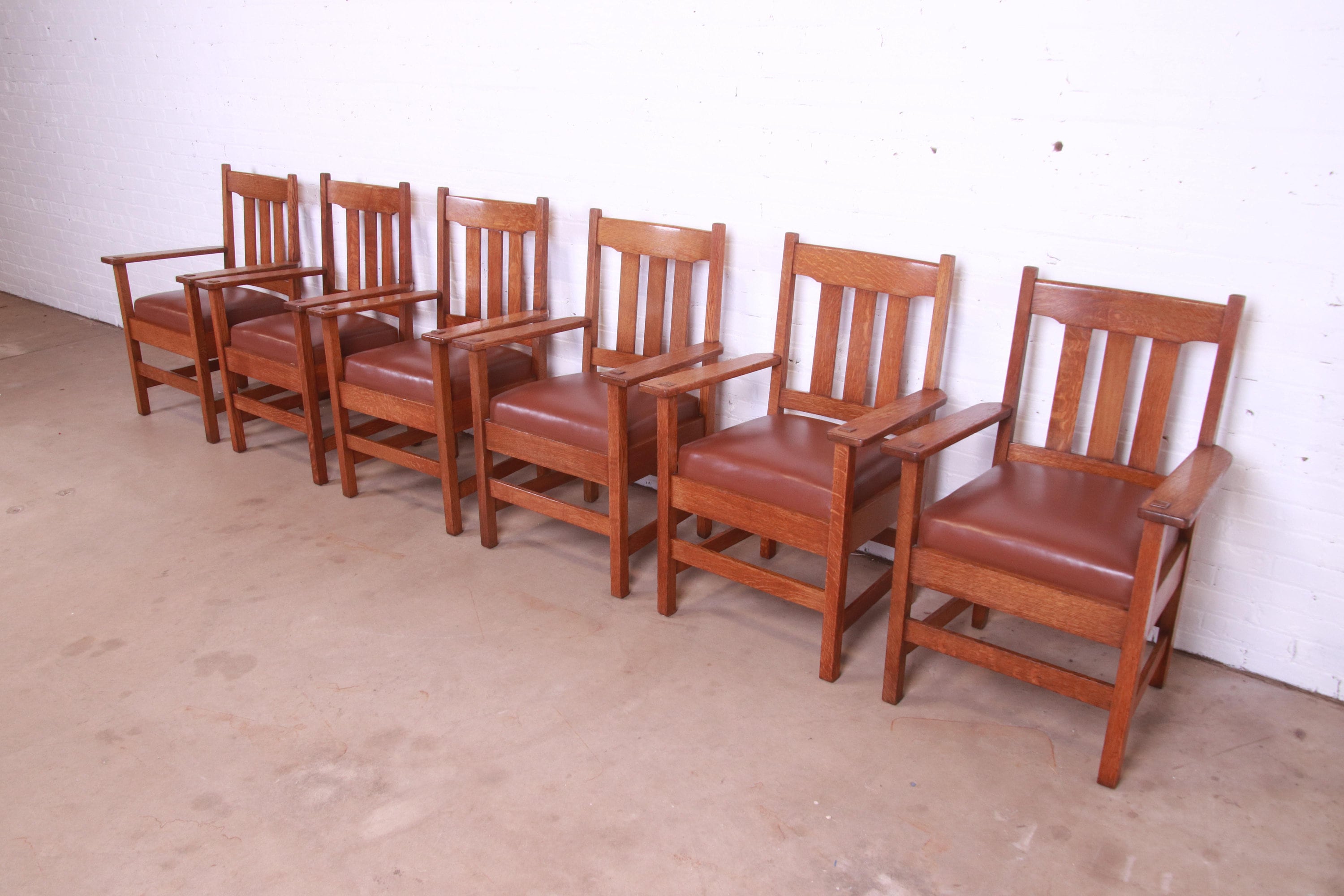 Stickley Brothers Mission Oak Arts Crafts Arm Chairs Pair Etsy UK