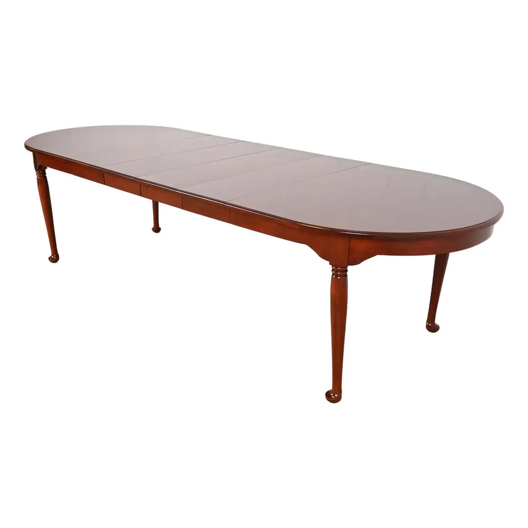 Henkel Harris Style Queen Anne Solid Cherry Wood Extension Dining