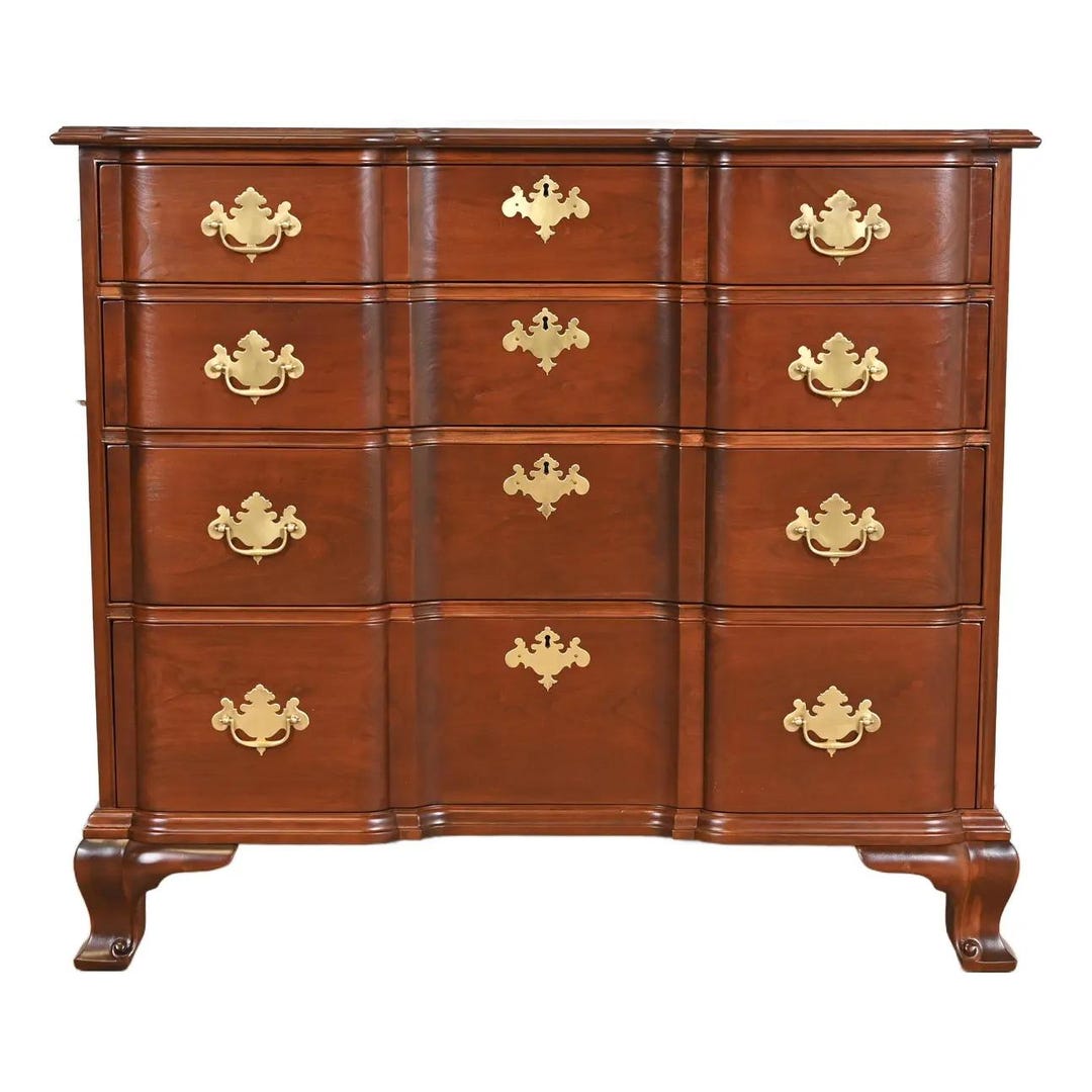 Kindel Furniture Georgian Carved Solid Mahogany Block Front Chest of ...