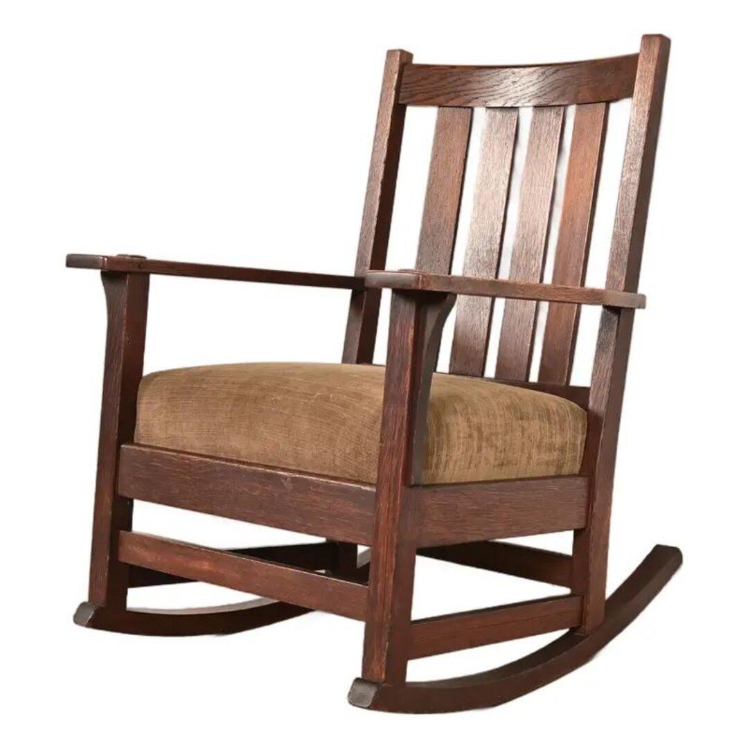 Stickley Style Antique Mission Oak Arts & Crafts Rocking Chair, Circa ...