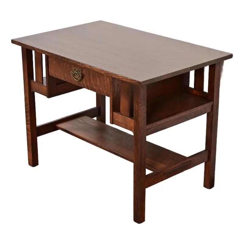Stickley Brothers Antique Mission Oak Arts & Crafts Desk With