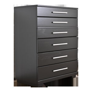 1950s Raymond Loewy for Mengel Mid-Century Modern Black Lacquered Highboy Dresser, Newly Refinished