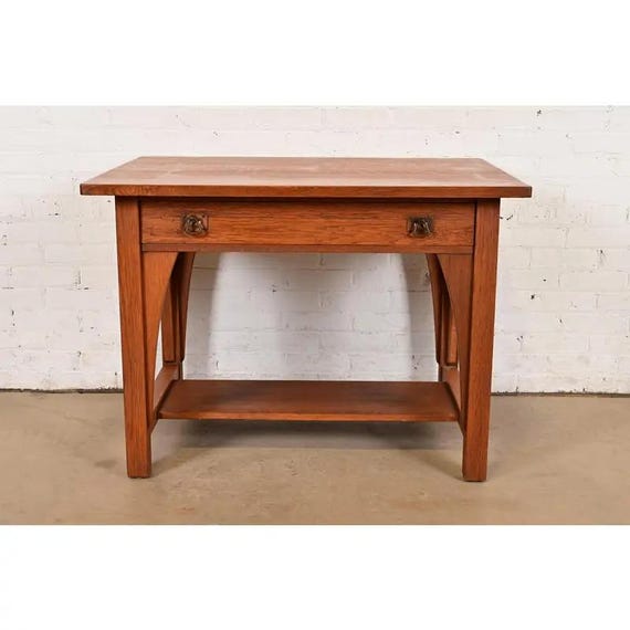 Limbert Antique Mission Oak Arts & Crafts Desk or Library Table