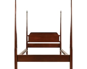 Harden Georgian Carved Solid Cherry Wood Queen Size Poster Bed