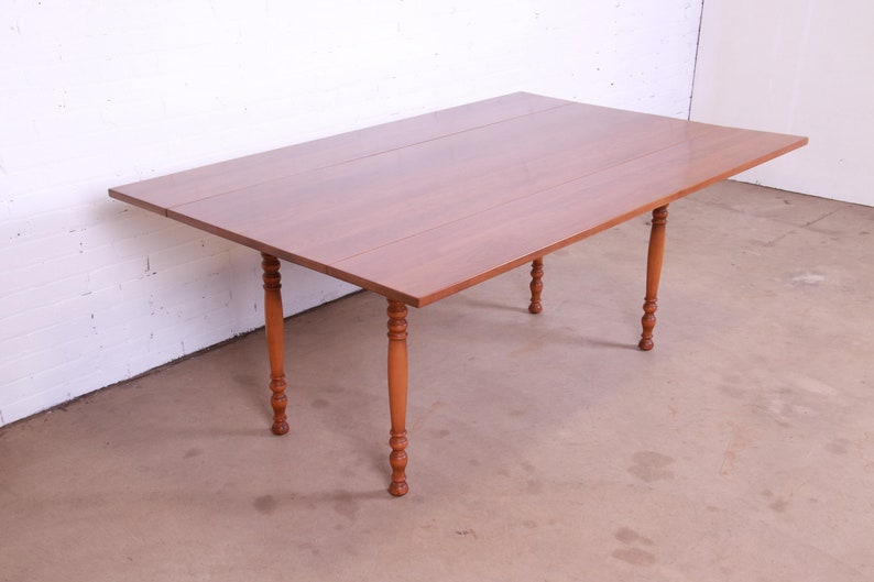 Stickley American Colonial Solid Cherry Wood Harvest Dining Table, 1956 image 3