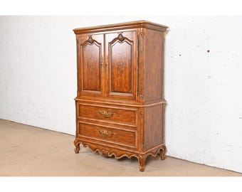 Drexel Heritage French Provincial Louis XV Carved Walnut