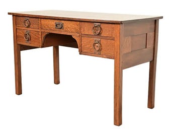 Gustav Stickley Antique Mission Oak Arts & Crafts Writing Desk, Newly Refinished