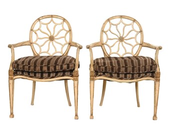 Pretty Pair of Vintage Spider Back Arm Chairs - Made in Italy. - Etsy