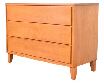 Leslie Diamond for Conant Ball Mid-Century Modern Solid Birch Three-Drawer Dresser, 1950s