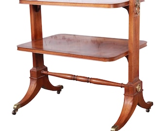 Baker Furniture Georgian Banded Mahogany Two-Tier Side Table