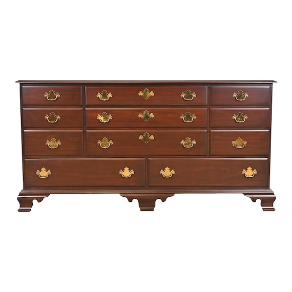 chinese dress ladies Mid Century Modern Long DRESSER / CREDENZA by American of Martinsville, c.  1960's