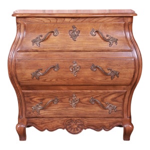 Baker Furniture French Provincial Louis XV Carved Oak Bombay Chest