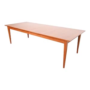 Ethan Allen Arts and Crafts Shaker Cherry Wood Extension Harvest Dining Table, Newly Refinished